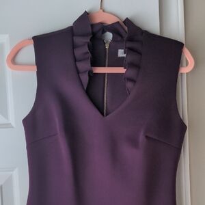 Purple Sleeveless Ruffle Top